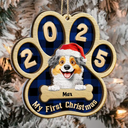 Pet Lovers,Pet Mom,Pet Dad,Pet Couple,Cat Lovers,Cat Mom,Cat Couple,Cat Dad,Dog Lovers,Dog Mom,Dog Dad,Dog Couple,Gift For Women,Gift For Men,Gift For Husband,Gift For Wife,Gift For Boyfriend,Gift For Girlfriend,Gift For Yourself,Happy,Christmas - My First Christmas Dog Cat 3D Effect - Personalized 2-Layered Mix Ornament