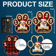 Pet Lovers,Pet Mom,Pet Dad,Pet Couple,Cat Lovers,Cat Mom,Cat Couple,Cat Dad,Dog Lovers,Dog Mom,Dog Dad,Dog Couple,Gift For Women,Gift For Men,Gift For Husband,Gift For Wife,Gift For Boyfriend,Gift For Girlfriend,Gift For Yourself,Happy,Christmas - My First Christmas Dog Cat 3D Effect - Personalized 2-Layered Mix Ornament