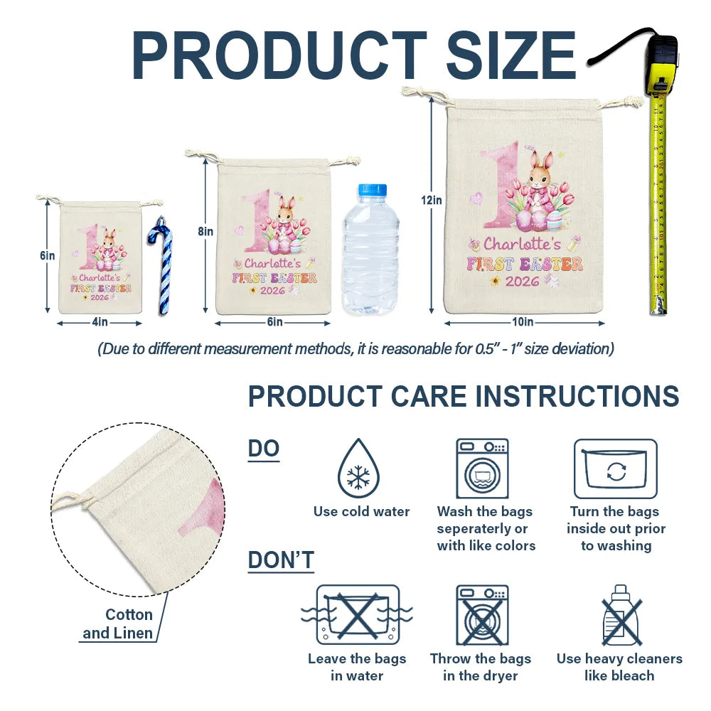 Easter,New baby,Dad - Sons,Gift For Son,Mom - Sons,Gift For Daughter,Dad - Daughters (Young),Mom - Daughters (Young),Gift For Kids,Gift For Grandkids,Happy - My First Easter - Personalized Favor Bag