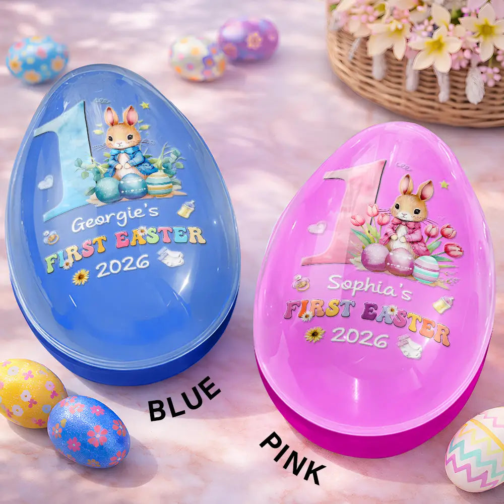 Easter,New baby,Dad - Sons,Gift For Son,Mom - Sons,Gift For Daughter,Dad - Daughters (Young),Mom - Daughters (Young),Gift For Kids,Gift For Grandkids,Happy - My First Easter - Personalized Fillable Egg