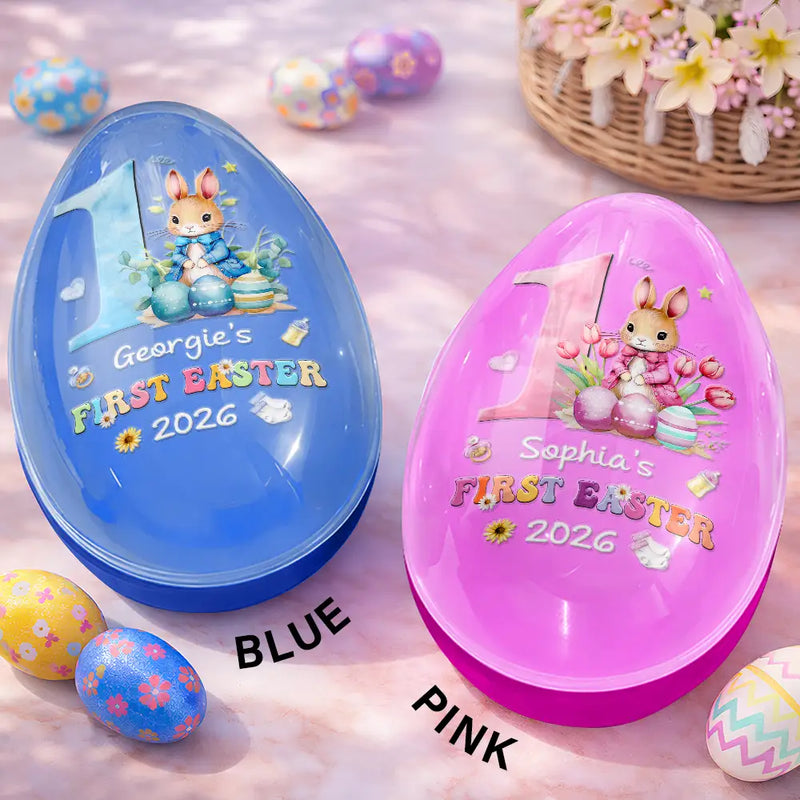 Easter,New baby,Dad - Sons,Gift For Son,Mom - Sons,Gift For Daughter,Dad - Daughters (Young),Mom - Daughters (Young),Gift For Kids,Gift For Grandkids,Happy - My First Easter - Personalized Fillable Egg