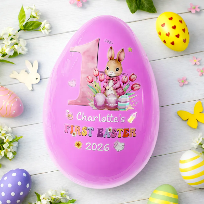 Easter,New baby,Dad - Sons,Gift For Son,Mom - Sons,Gift For Daughter,Dad - Daughters (Young),Mom - Daughters (Young),Gift For Kids,Gift For Grandkids,Happy - My First Easter - Personalized Fillable Egg