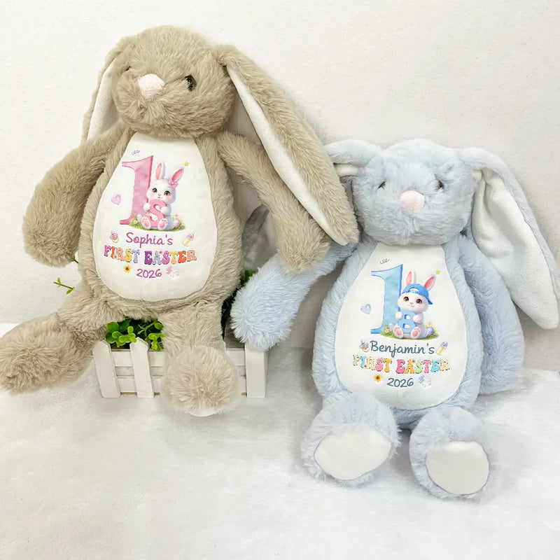Easter,New baby,Dad,Sons,Gift For Son,Mom,Gift For Daughter,Daughters (Young),Gift For Kids,Gift For Grandkids,Happy - My First Easter Monogram - Personalized Soft Toy Bunny