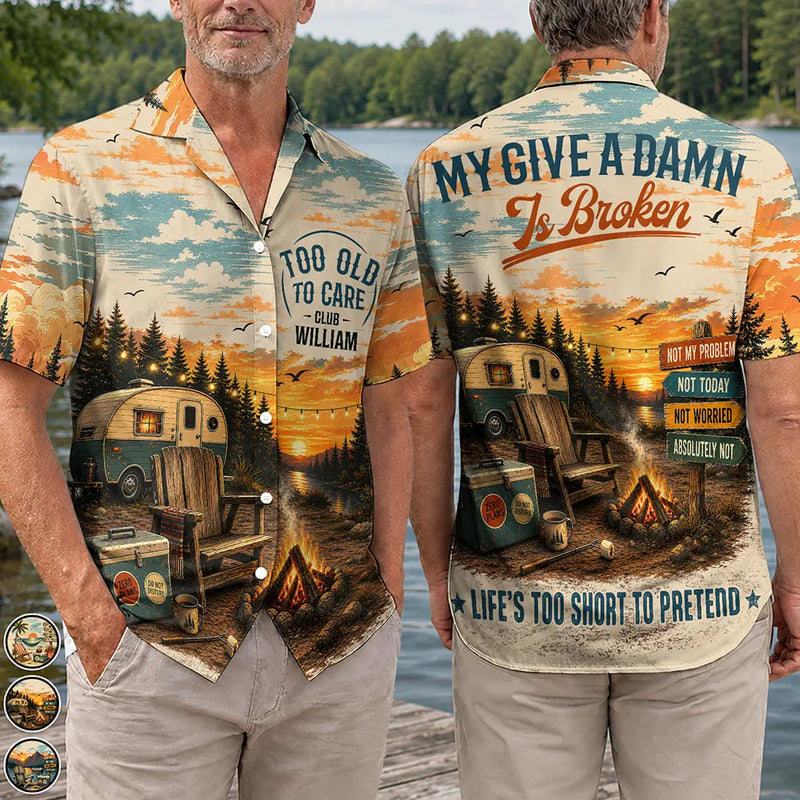 Top Market,Humorous,Gift For Yourself,Summer,Retirement,Custom Text - My Give A Damn Is Broken - Personalized Hawaiian Shirt