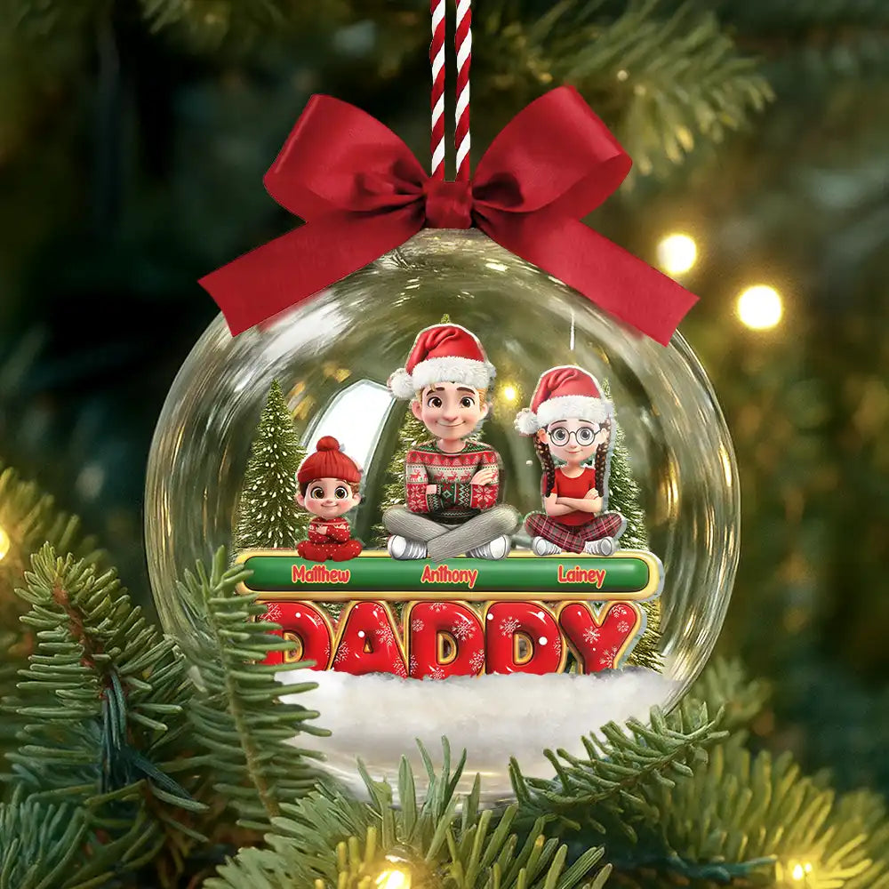 Christmas,Gift For Grandpa,Love,Gift For Mother - My Grandkids Our Kids - Personalized 3D Acrylic Ball Ornament