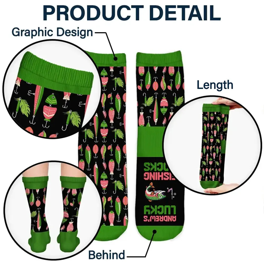 My Lucky Fishing Socks - Personalized Socks