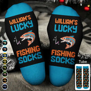 Gift For Yourself,Fishing,Gift For Men,Happy - My Lucky Fishing Socks - Personalized Socks