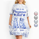 Pet Lovers,Pet Mom,Dog Lovers,Dog Mom,Happy - My Pawjamas Shirt Chinoiserie Toile Dog - Personalized Women's Sleep Tee