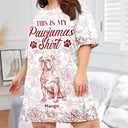 Pet Lovers,Pet Mom,Dog Lovers,Dog Mom,Happy - My Pawjamas Shirt Chinoiserie Toile Dog - Personalized Women's Sleep Tee