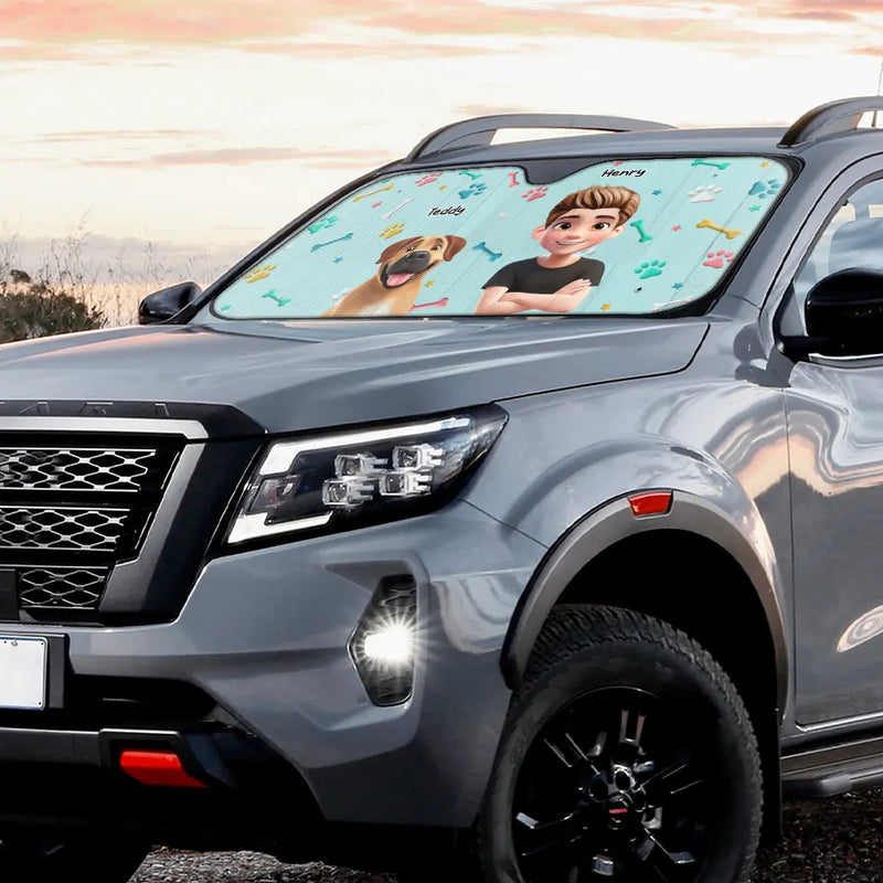 Summer, Pet Lovers, Cat Lovers, Dog Lovers - My Pet and I Are On Our Way - Personalized Auto Sunshade