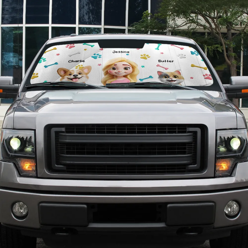 Summer, Pet Lovers, Cat Lovers, Dog Lovers - My Pet and I Are On Our Way - Personalized Auto Sunshade