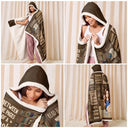 Reading, Gift For Yourself - My Reading Blanket Just A Girl Who Loves Books - Personalized Wearable Hooded Blanket
