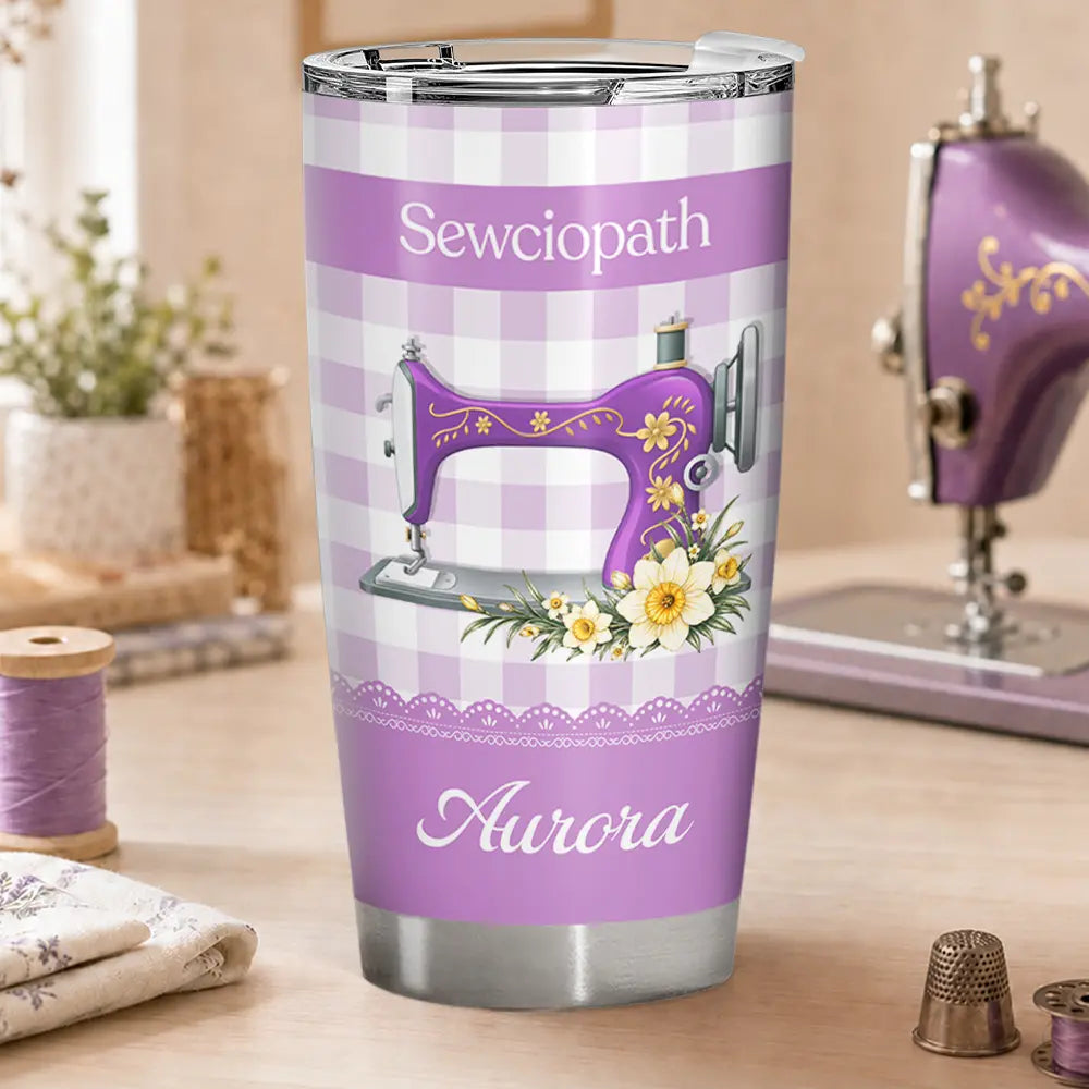 My Sewing Place Is My Happy Place For Sewing Lovers - Personalized Tumbler