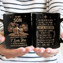 Gift For Son,Gift For Children,Inspirational,Vector - My Son Grandson Keep Moving Forward Just Do Your Best - Personalized Black Mug