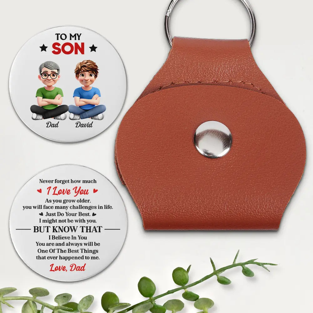 Top Market, Gift For Son, Gift For Daughter, Gift For Grandkids, Gift For Men, Gift For Women - My Son Just Do Your Best - Personalized Leather Pocket Hug