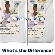 Gift For Yourself, Gift For Women, Love - Myself Reminder What I Can Control - Personalized Fleece Blanket, Sherpa Blanket