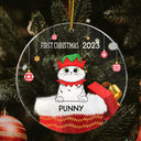 First Christmas - Christmas Gift For Family - Personalized Circle Acrylic Ornament