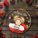 First Christmas - Christmas Gift For Family - Personalized Circle Acrylic Ornament