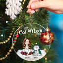 Best Cat Mom Ever Funny Cartoon Cats - Christmas Gift For Cat Lovers - Personalized Circle Acrylic Ornament