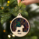 Snow Scene Plaid Wood Dog - Christmas Gift For Dog Lovers - Personalized 2-Layered Wooden Ornament