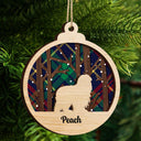 Snow Scene Plaid Wood Dog - Christmas Gift For Dog Lovers - Personalized 2-Layered Wooden Ornament