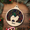 Snow Scene Plaid Wood Dog - Christmas Gift For Dog Lovers - Personalized 2-Layered Wooden Ornament