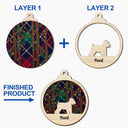Snow Scene Plaid Wood Dog - Christmas Gift For Dog Lovers - Personalized 2-Layered Wooden Ornament