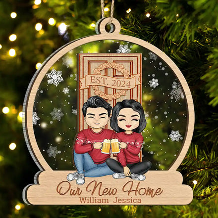 Our New Home - Christmas Gift For Couples - Personalized 2-Layered Mix Ornament