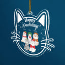 Meowy Christmas Happy Pawlidays - Christmas Gift For Cat Lovers - Personalized Custom Shaped Acrylic Ornament