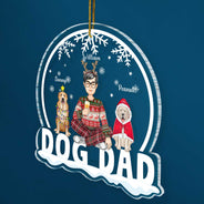Dog Mom Dog Dad - Christmas Gift For Dog Lovers - Personalized Custom Shaped Acrylic Ornament