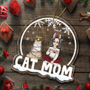 Cat Mom Cat Dad - Christmas Gift For Cat Lovers - Personalized Custom Shaped Acrylic Ornament