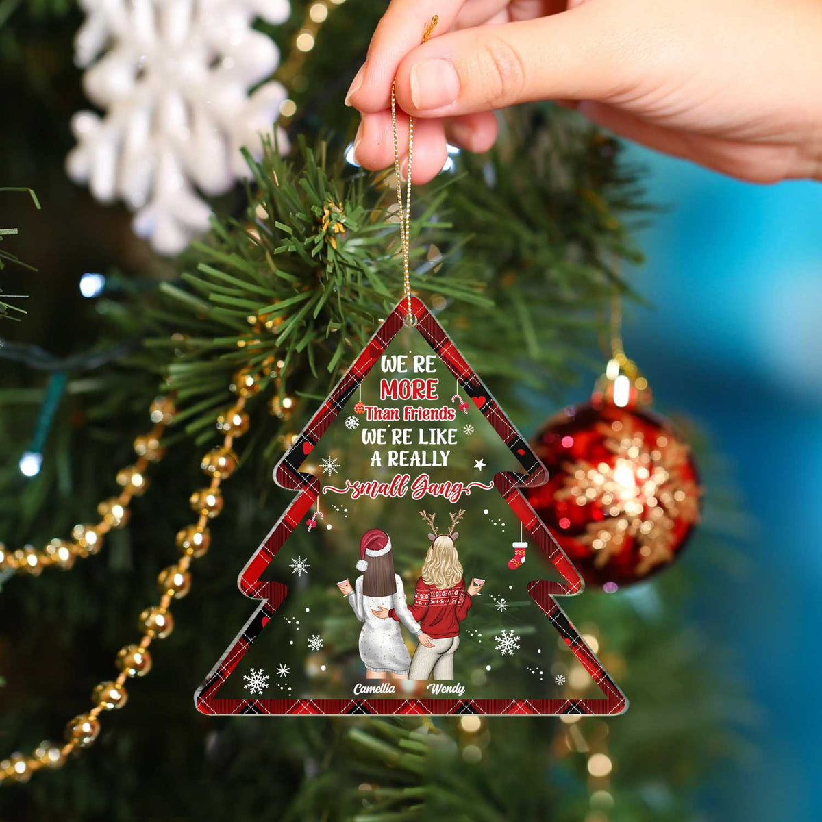 Our Laughs Are Limitless Christmas Tree Shape - Gift For Besties, BFF Best Friends, Sisters, Girls - Personalized Custom Shaped Acrylic Ornament