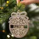 Custom Name Christmas Bauble - Gift For Family - Personalized Wooden Cutout Ornament