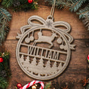 Custom Name Christmas Bauble - Gift For Family - Personalized Wooden Cutout Ornament