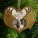 Custom Photo Angel Wings - Christmas Keepsake, Family Memorial Gift - Personalized 2-Layered Wooden Ornament