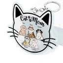 Cat Mom Cartoon - Gift For Cat Lovers - Personalized Acrylic Keychain