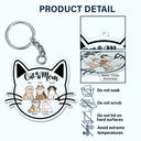 Cat Mom Cartoon - Gift For Cat Lovers - Personalized Acrylic Keychain