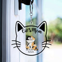 Cat Mom Cartoon - Gift For Cat Lovers - Personalized Acrylic Keychain