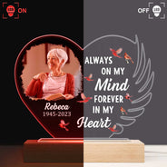 Custom Photo Your Wings Were Ready - Memorial Gift, Sympathy Gift - Personalized 3D Led Light Wooden Base