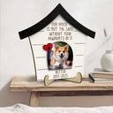 Custom Photo Dog Cat Our House Is Not The Same Without Your Pawprints - Pet Memorial Gift - Personalized 2-Layered Wooden Plaque With Stand
