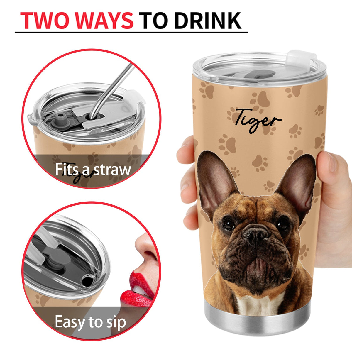 Custom Photo Your Pet - Gift For Dog Lovers, Cat Lovers - Personalized Tumbler