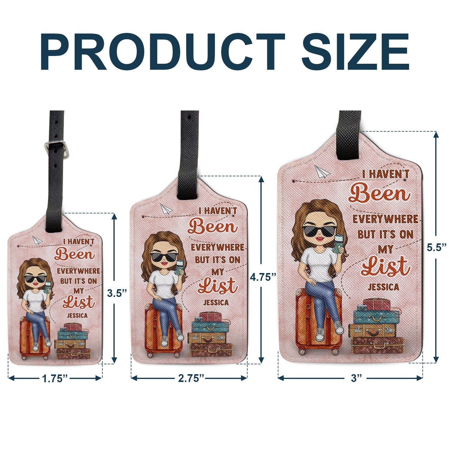 It's On My List - Gift For Traveling Lovers, Vacation Lovers, Travelers, Him, Her - Personalized Luggage Tag