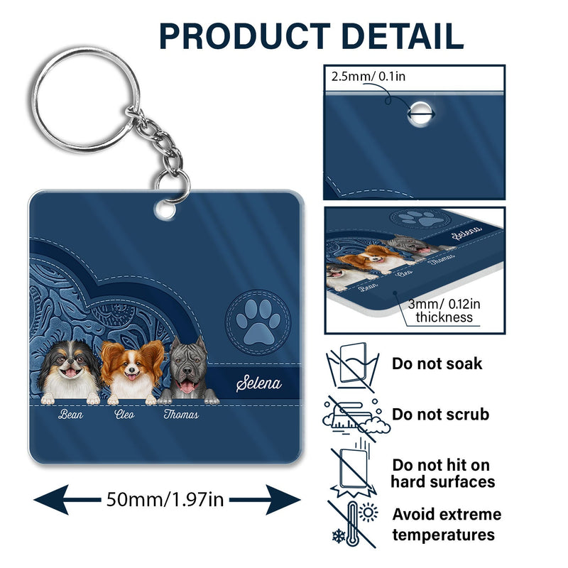 Cute Dogs And Cats Aesthetic Pattern - Birthday, Loving Gift For Pet Lovers, Dog Mom, Cat Mom - Personalized Acrylic Keychain
