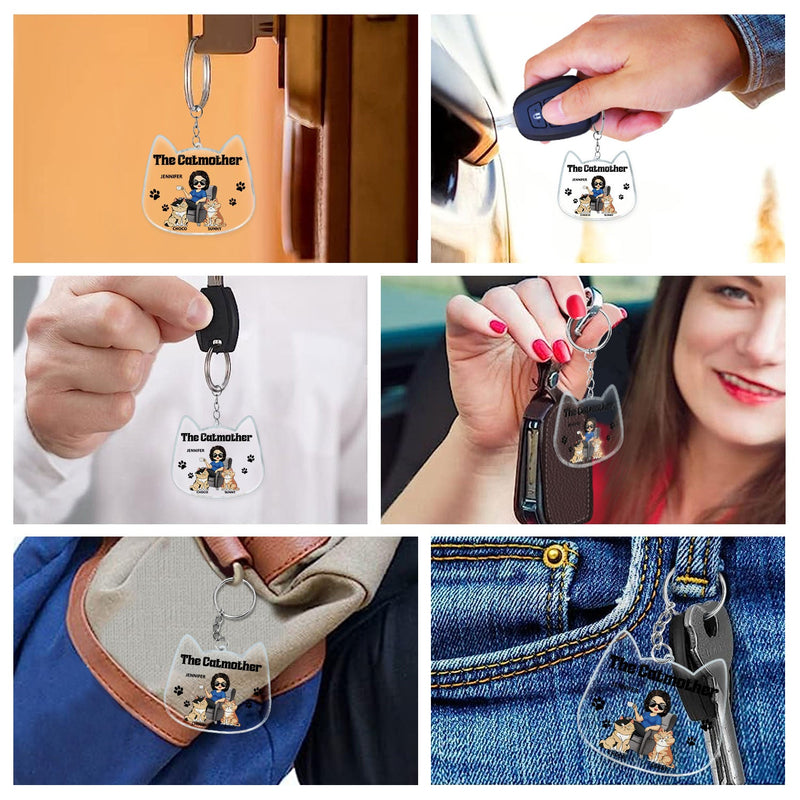 The Cat Mother - Gift For Cat Moms, Cat Lovers, Women - Personalized Acrylic Keychain
