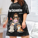 The Cat Mother Tie Dye - Gift For Cat Mom, Cat Lovers - Personalized Women's Sleep Tee