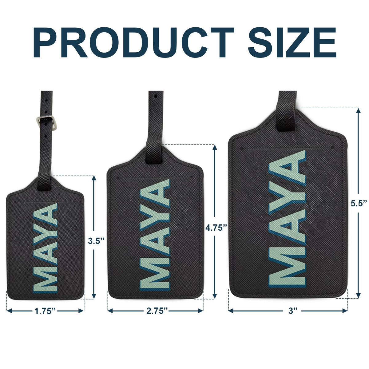 Shadow Monogram Name Tag - Gift For Traveling Lovers, Travelers - Personalized Luggage Tag