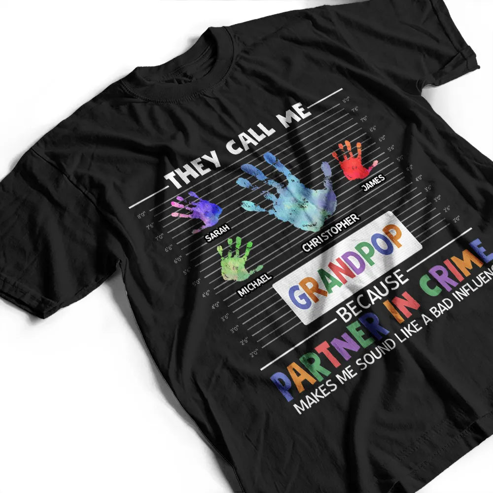 Dad Grandpa Partner In Crime - Personalized T Shirt