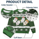 Meowy Catmas Funny Cats Showing Tummy - Personalized Unisex Ugly Sweater