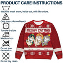 Meowy Catmas Funny Cats Showing Tummy - Personalized Unisex Ugly Sweater