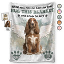 Custom Photo Dog Cat Memorial When You Miss Me Hug This Blanket - Personalized Fleece Blanket, Sherpa Blanket